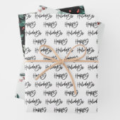 Happy Holidays Botanical Berry Pattern Geschenkpapier Set (Beispiel)