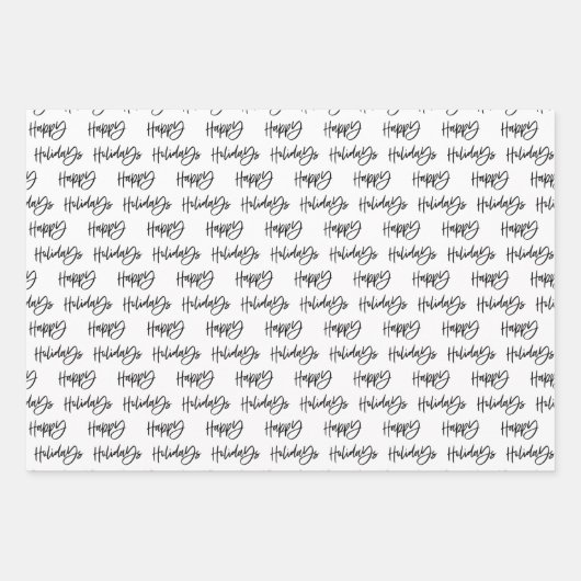 Happy Holidays Botanical Berry Pattern Geschenkpapier Set (Vorderseite)