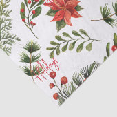 Happy Holidays Botanische Poinsettia Grüne Seidenpapier (Detail)