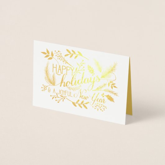 Happy Holidays Botanische Zweigstellen Folienkarte (Vorderseite)