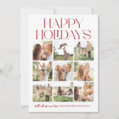 Happy Holidays Bow Foto Collage Feiertagskarte (Vorderseite)