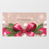 Happy Holidays Bow und Weihnachtslicht Fensteraufkleber (Blatt)