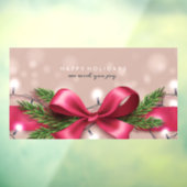 Happy Holidays Bow und Weihnachtslicht Fensteraufkleber (Blatt 3)