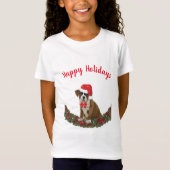 Happy Holidays Boxer Dog Weihnachtsmannmütze Niedl T-Shirt (Vorderseite)