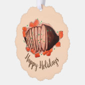 Happy Holidays Braised Beef Brisket Jüdische Küche Ornament Karte (Links)