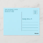 Happy Holidays Bright Blue Snowflakes 3 Foto Postkarte (Rückseite)