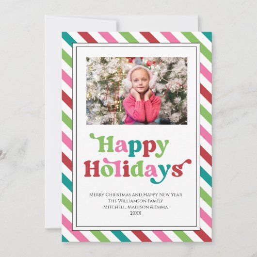 Happy Holidays Bright Fun Holiday Weihnachten Foto (Vorderseite)