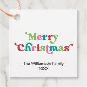 Happy Holidays Bright Holiday Weihnachts Typografi Geschenkanhänger (Vorderseite)