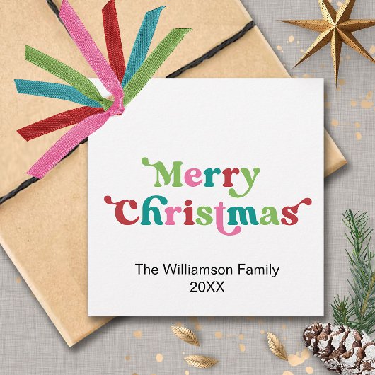 Happy Holidays Bright Holiday Weihnachts Typografi Geschenkanhänger