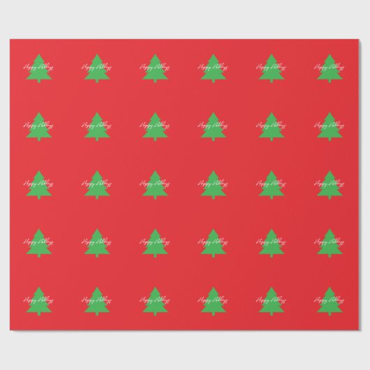 Happy Holidays Bright Red Christmas New Year Geschenkpapier (Flach)