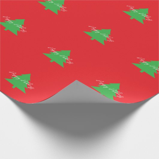 Happy Holidays Bright Red Christmas New Year Geschenkpapier (Ecke)