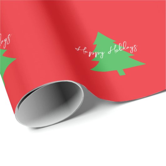 Happy Holidays Bright Red Christmas New Year Geschenkpapier (Rolleneckpunkt)