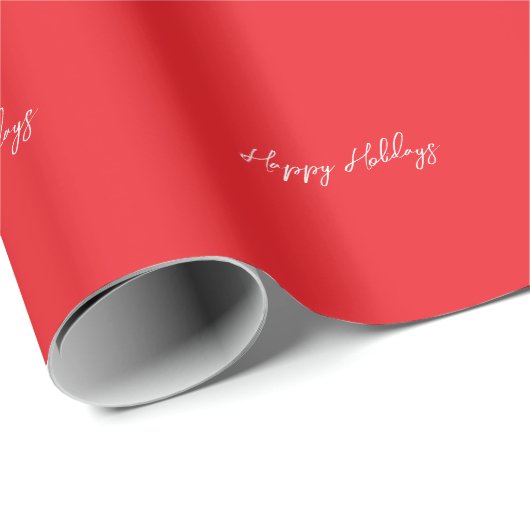 Happy Holidays Bright Red Christmas New Year Geschenkpapier (Rolleneckpunkt)