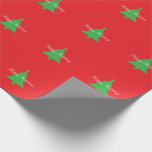 Happy Holidays Bright Red Christmas New Year Geschenkpapier (Ecke)