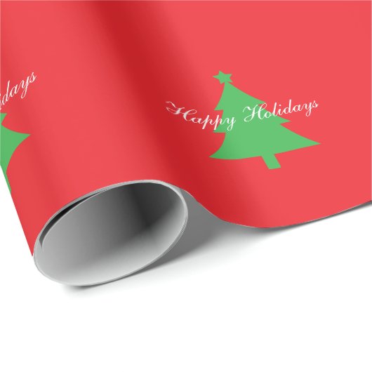 Happy Holidays Bright Red Christmas New Year Geschenkpapier (Rolleneckpunkt)