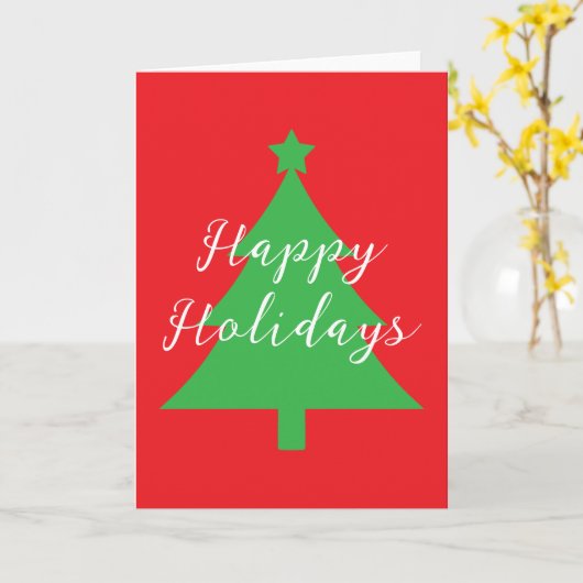 Happy Holidays Bright Red Christmas New Year Karte (Gelbe Blume)