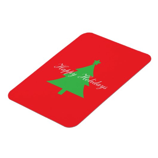 Happy Holidays Bright Red Christmas New Year Magnet (Linke Seite)