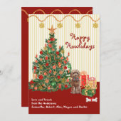 Happy Holidays Brown Cockapoo Tree präsentiert (Vorne/Hinten)