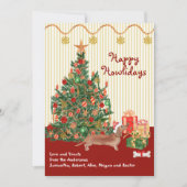 Happy Holidays Brown Dackel Tree präsentiert (Vorderseite)