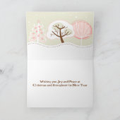 Happy Holidays Brown Horse Pink Winter Weihnachten (Innenseite)