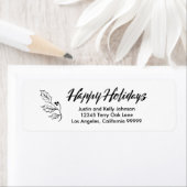 Happy Holidays Brush Calligrafy Rücksendeadresse (Insitu)