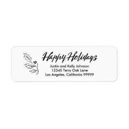 Happy Holidays Brush Calligrafy Rücksendeadresse
