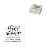 Happy Holidays Brush Calligrafy Rücksendeadresse Gummistempel (Stempel)