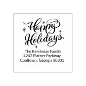 Happy Holidays Brush Calligrafy Rücksendeadresse Gummistempel (Prägung)