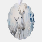 Happy Holidays Buck and Doe Ornament Karte (Links)