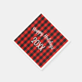 Happy Holidays Buffalo Kariert Serviette (Ecke)
