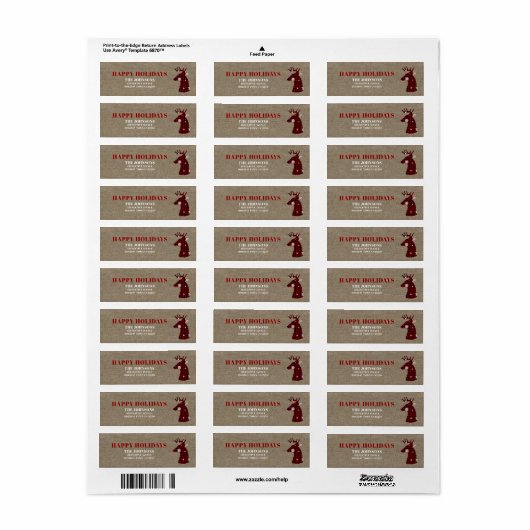 Happy Holidays Buffalo Karierte Hirsche Rücksendea (Vorne)