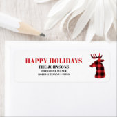 Happy Holidays Buffalo Karierte Hirsche Rücksendea (Insitu)