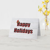 Happy Holidays Büffel kariert und Kardinal Karte (Gelbe Blume)