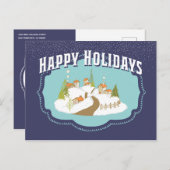 Happy Holidays Business Kundenempfehlung Postkarte (Vorne/Hinten)