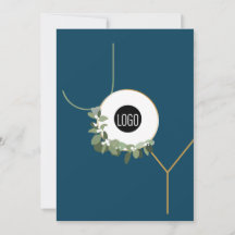 Happy Holidays Business Logo Joy Vertical Blue