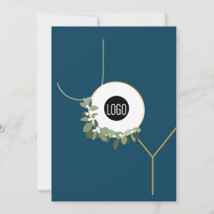 Happy Holidays Business Logo Joy Vertical Blue Feiertagskarte