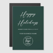 Happy Holidays Business Logo Magnetkarte (Vorne/Hinten)