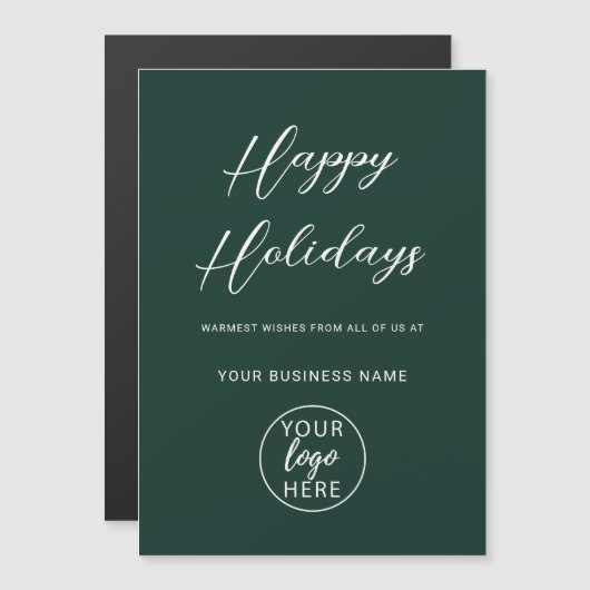 Happy Holidays Business Logo Magnetkarte (Vorne/Hinten)