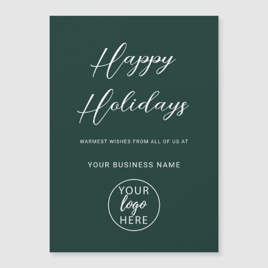 Happy Holidays Business Logo Magnetkarte (Vorderseite)
