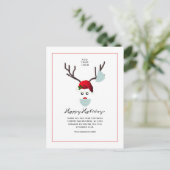 Happy Holidays Business Logo Weihnachtsmann Postkarte (Stehend Vorderseite)