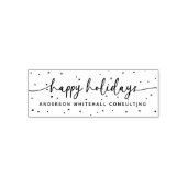 Happy Holidays Business Name Snowflake Permastempel (Design)