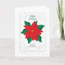 Happy Holidays, Business, Red Poinsettia auf Weiß