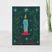 Happy Holidays Candle Botanical Handmade Christmas Karte (Vorderseite)