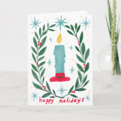 Happy Holidays Candle Botanical Handmade Christmas Karte (Vorderseite)