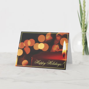 Happy Holidays Candle Lights Grußkarte Feiertagskarte