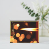 Happy Holidays Candle Lights Postkarte (Stehend Vorderseite)