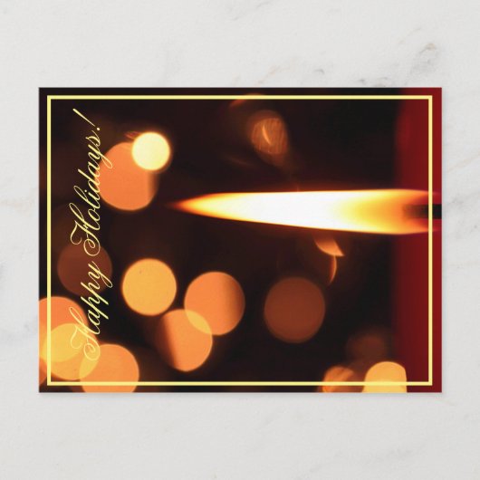 Happy Holidays Candle Lights Postkarte (Vorderseite)