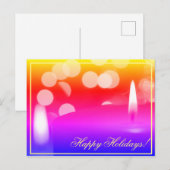 Happy Holidays Candle Lights Postkarte (Vorne/Hinten)