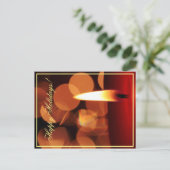 Happy Holidays Candle Lights Postkarte (Stehend Vorderseite)