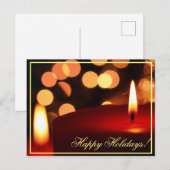 Happy Holidays Candle Lights Postkarte (Vorne/Hinten)